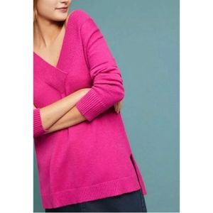 Anthropologie Galizia Fuchsia Pink Knit Tunic Sweater